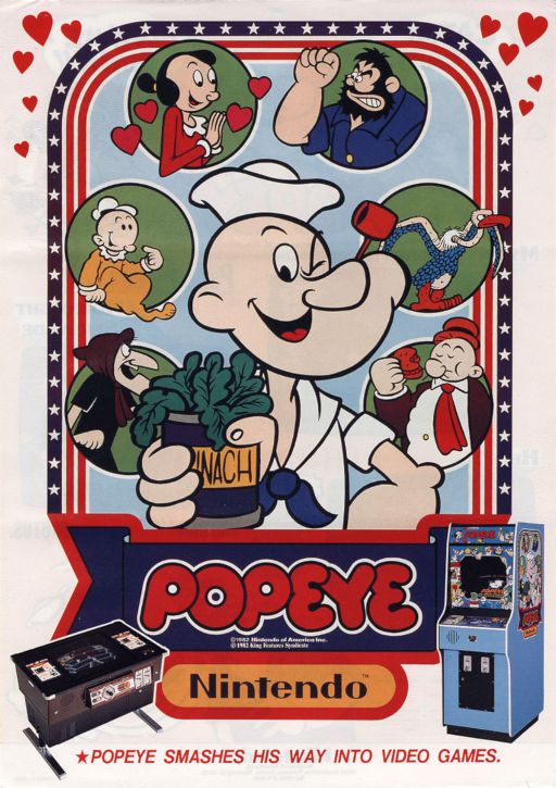 Popeye (revision F) Arcade Game Cover
